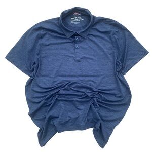 SAXX DropTemp Cooling Polo Shirt Navy Blue Size L